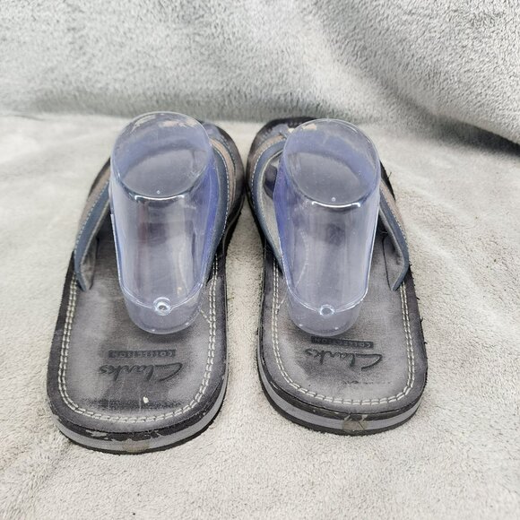 Clarks Shoes Mens Size 11 Gray Slip On Flip Flop Thong Sandals - Picture 4 of 9